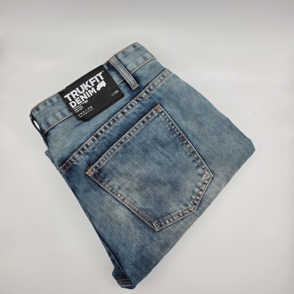 Trukfit Denim Jeans Mens 36x34 Blue Good Faded Straight Leg Streetwear Lil Wayne